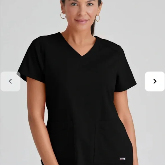 Grey's Anatomy Black Scrub Top - Picture 1 of 4